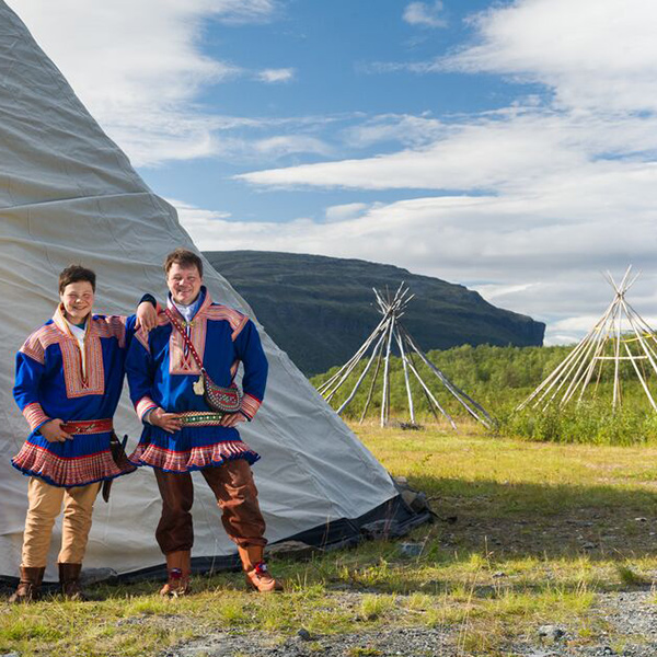 Sami outside the lavuu, Alta / Credit: CH VisitNorway