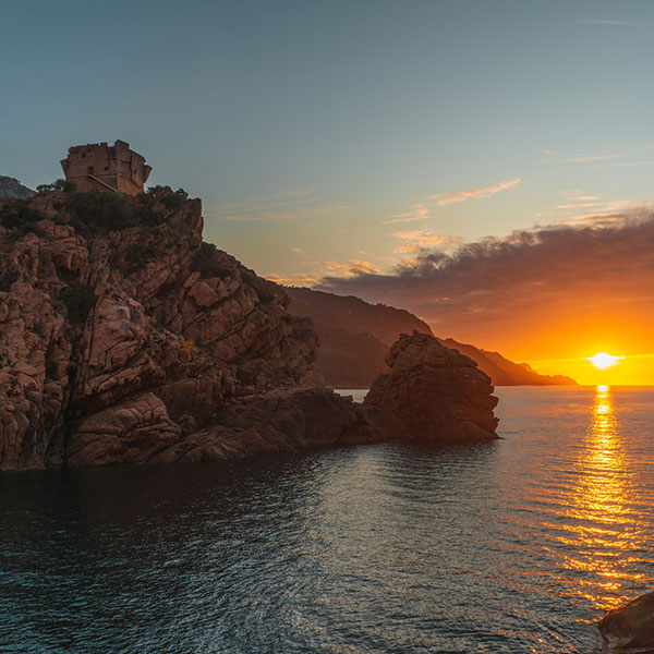 "Sunset on the beach of Ajaccio"
