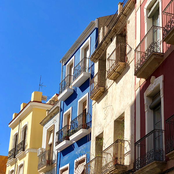"Alicante coloured houses"
