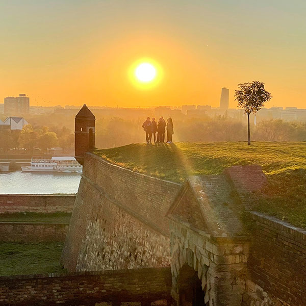 "Belgrade sunset over the fortress"