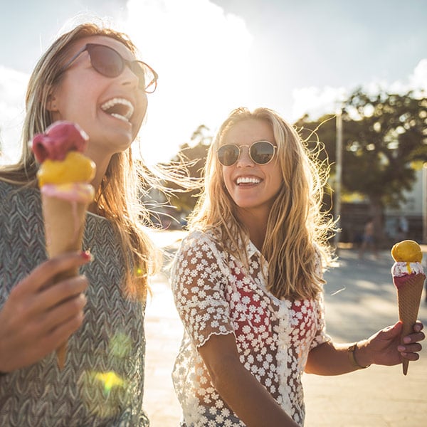 Barcelona, Spain, Girl and ice cream