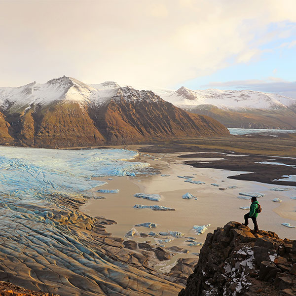 "VIK Iceland walk man view"