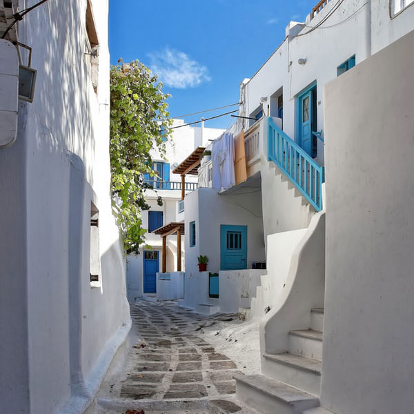 "Narrow street of Mykonos"