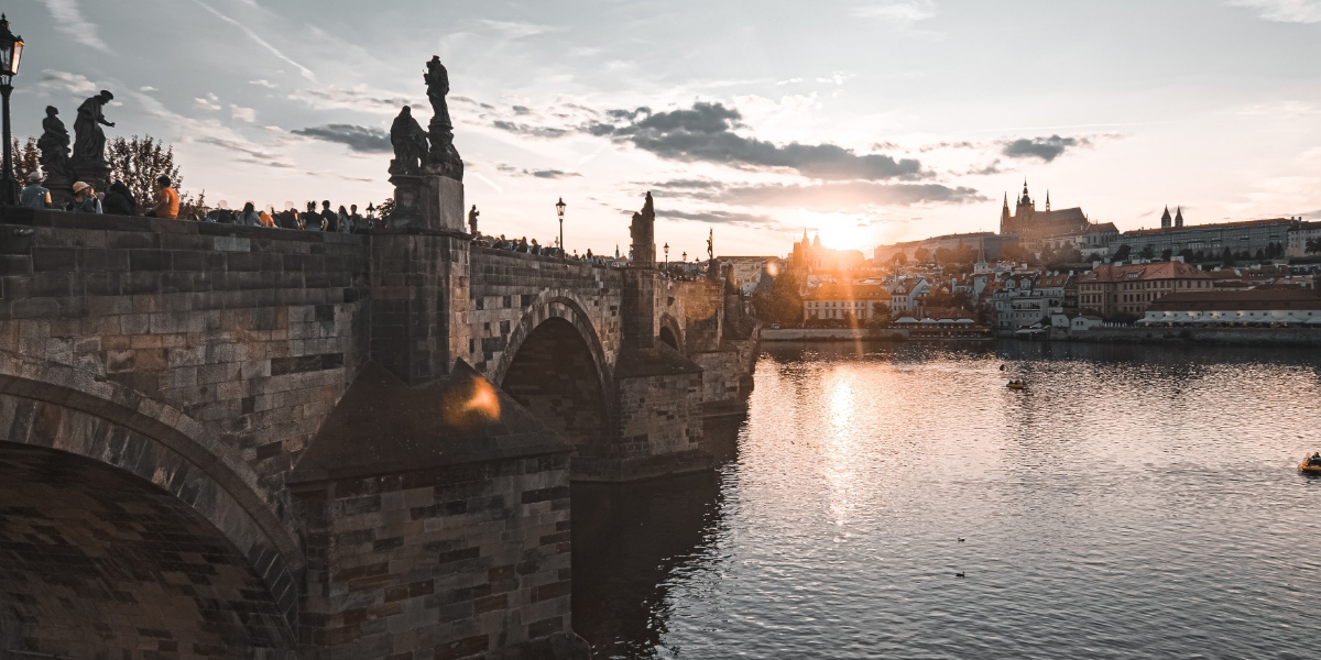 Praha bro i soldnedgang