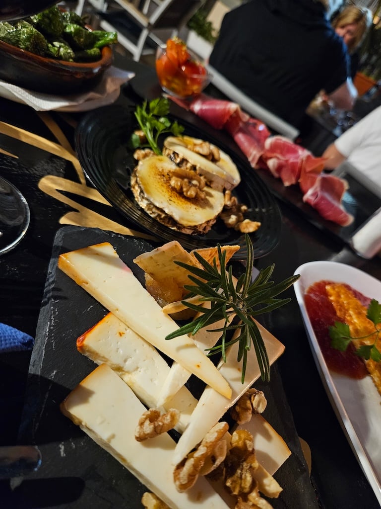 tapas spread on a table