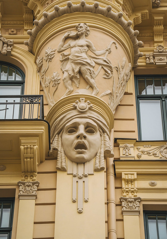 Art Nouveau detaljer på fasade