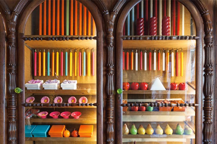 Fly to Lisbon, shop handmade candles at Caza das Vellas Loreto.