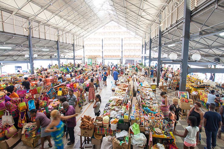 Fly to Martinique, visit Le Marché Couvert.