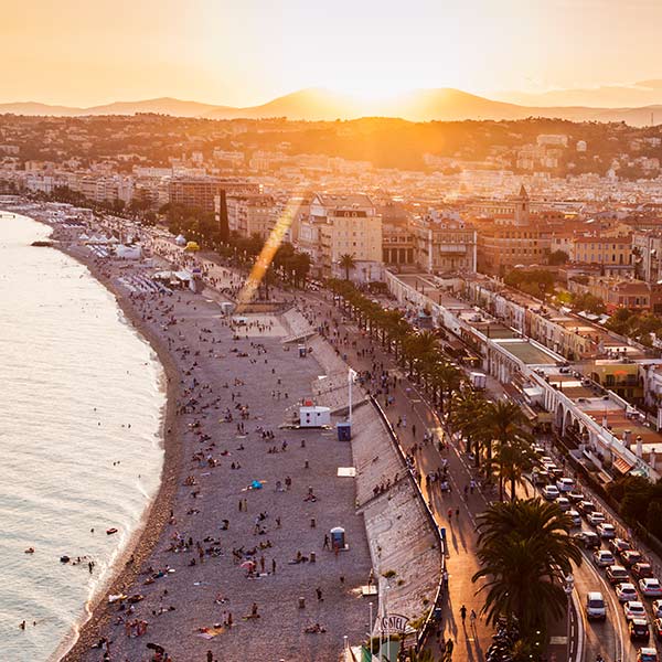Utsikt över Nice, flyg till Nice med Norwegian