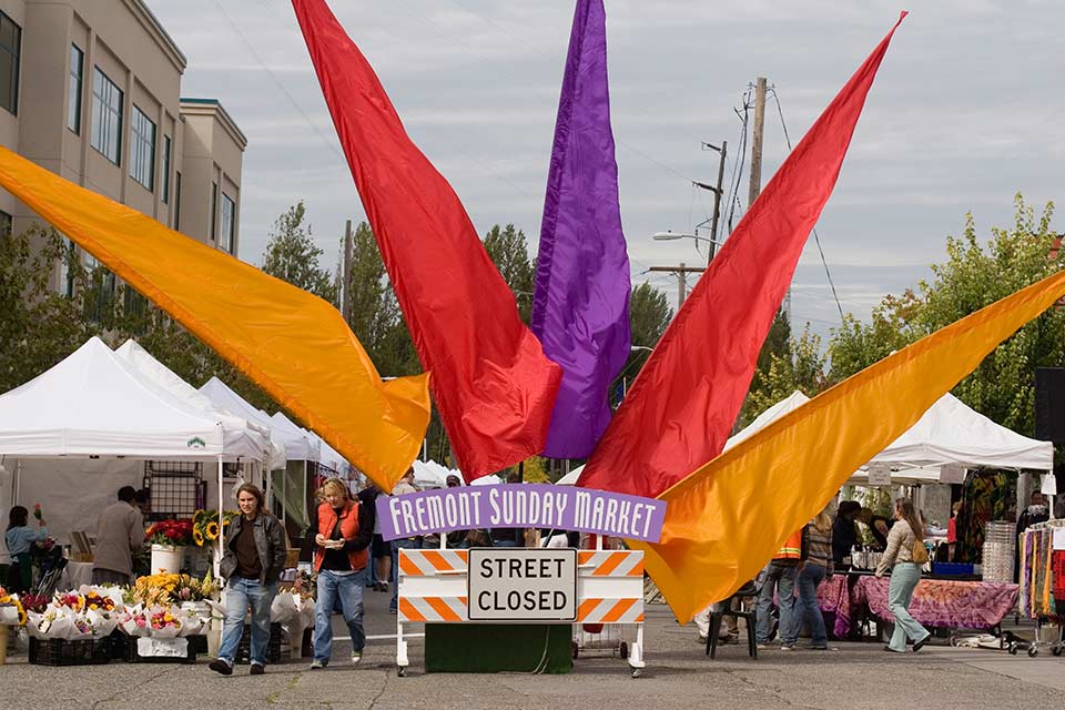 Fly to Seattle, visit the Fremont Sunday Market.