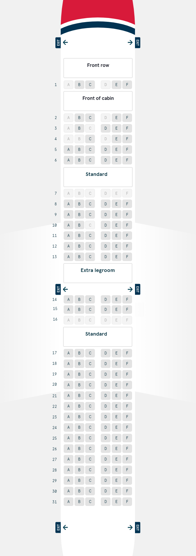 Norwegian Airlines Seating Chart