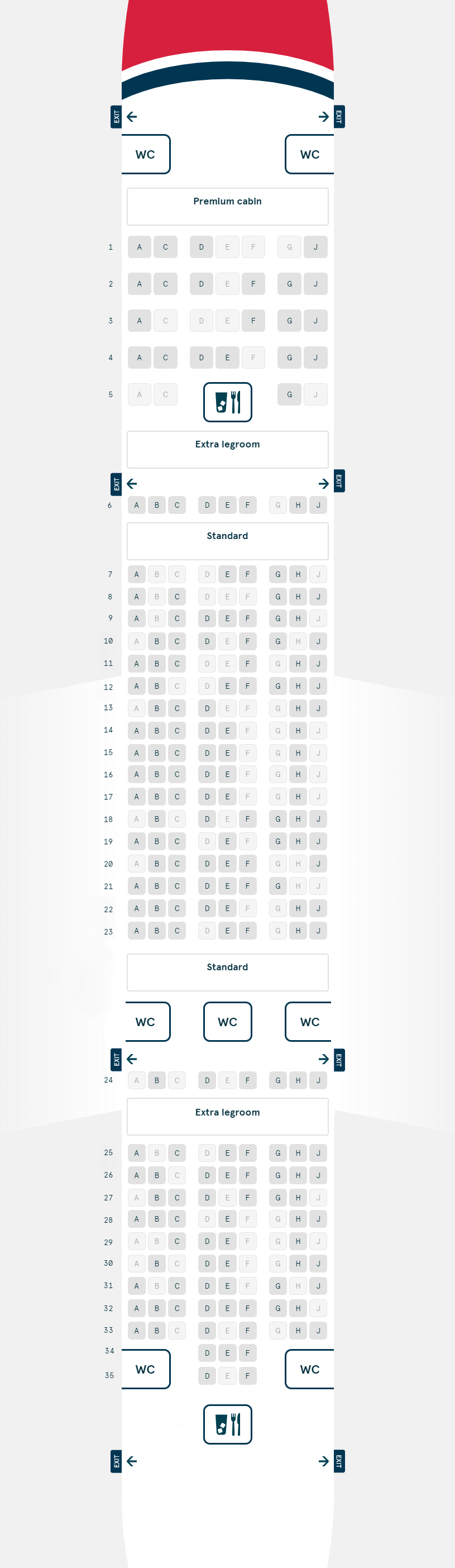 Boeing 787 Jet Seating Chart