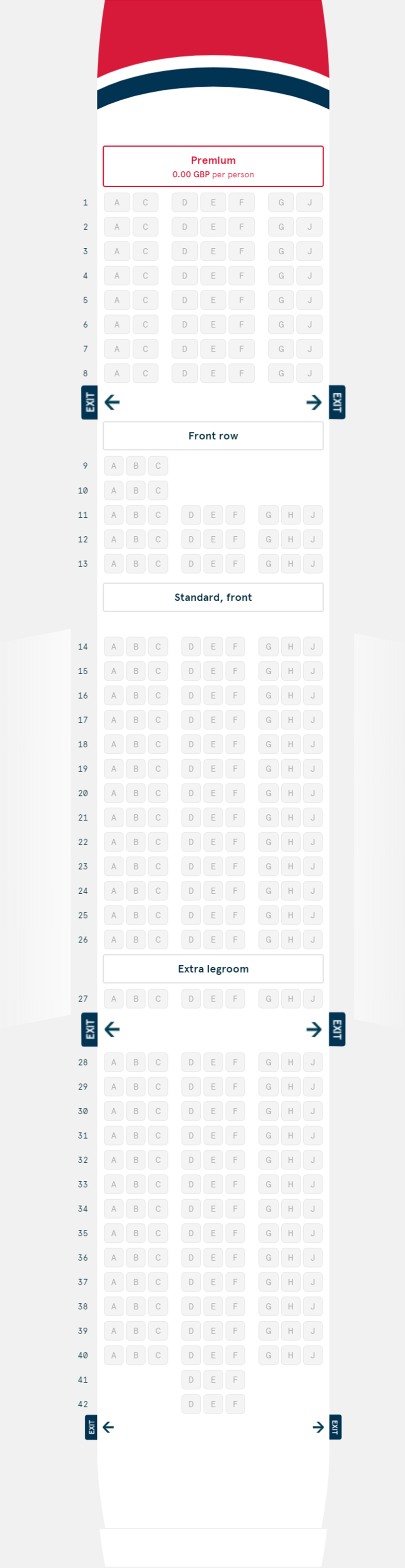 Sitzplane Norwegian